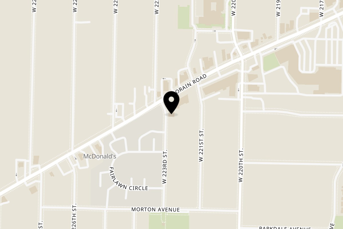 Map showing the location of Santo Matador Street Tacos - Fairview Park on 22255 Lorain Rd in Fairview Park